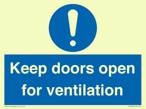 Keep doors open for ventilation
